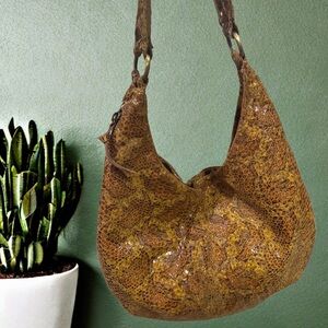 HOBO International snake textured Leather Hobo Bag